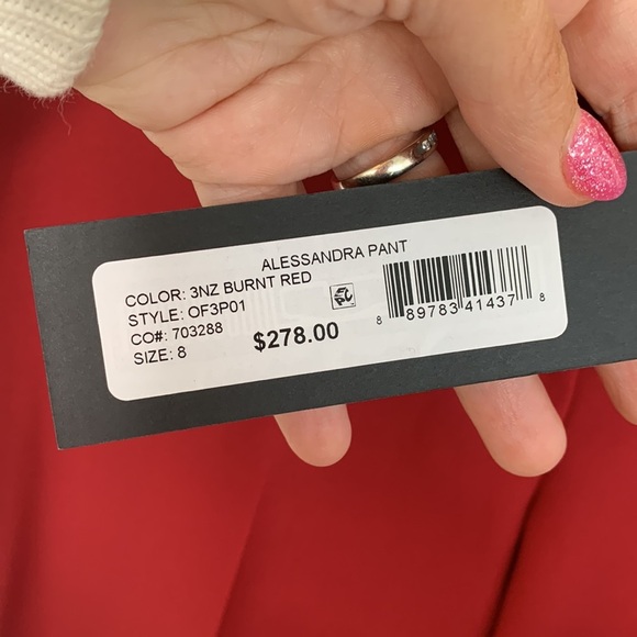 Kobi Halperin Alessandra Cigarette Trouser High Rise Pants Burnt Red size 8 - Picture 8 of 9